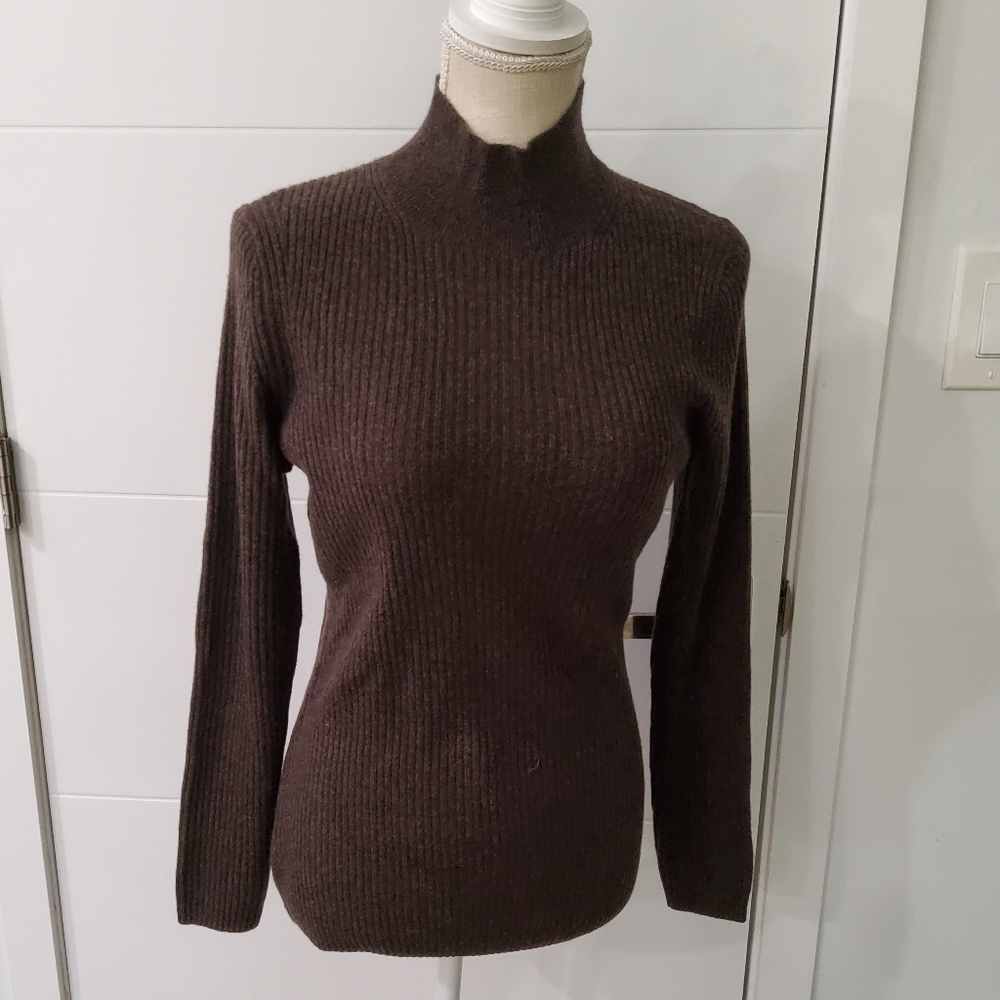 Alex Marie Turtleneck Cashmere Knit Sweater Size M